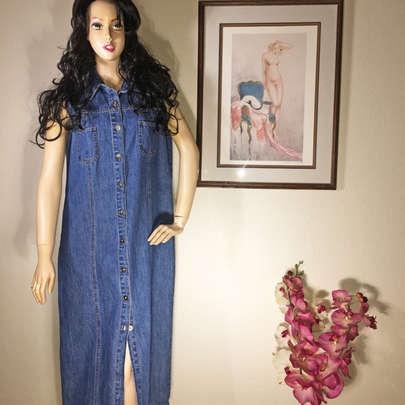 Sonoma Dresses & Skirts - Vintage Sonoma Denim Jean Maxi Dress Size Large Sonoma Dresses & Skirts - Vintage Sonoma Denim Jean Maxi Dress Size Large